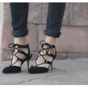 Aquazzura Black Strappy Heels